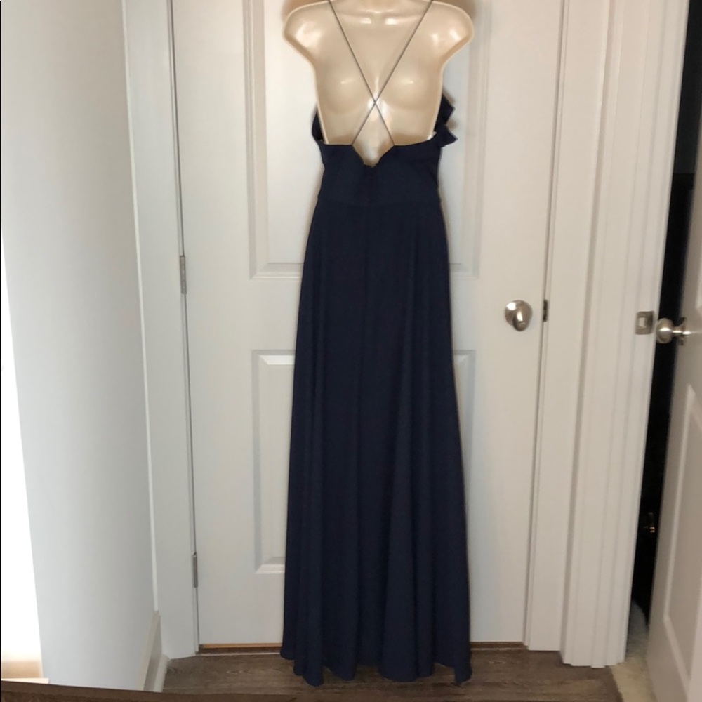 Wtoo Navy Ruffle Gown NWT - Picture 4 of 7